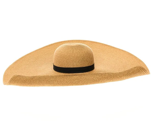 Queens INC Glamorous Oversized Straw Beach Hat Natural